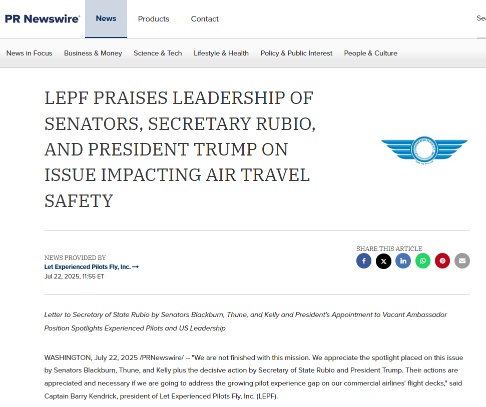 Photo of the News Release